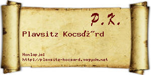 Plavsitz Kocsárd névjegykártya